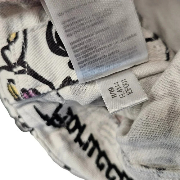 Adidas  x Fiorucci Highlight Shorts Size Small Abstract Art Denim Snap Sides - Picture 11 of 12